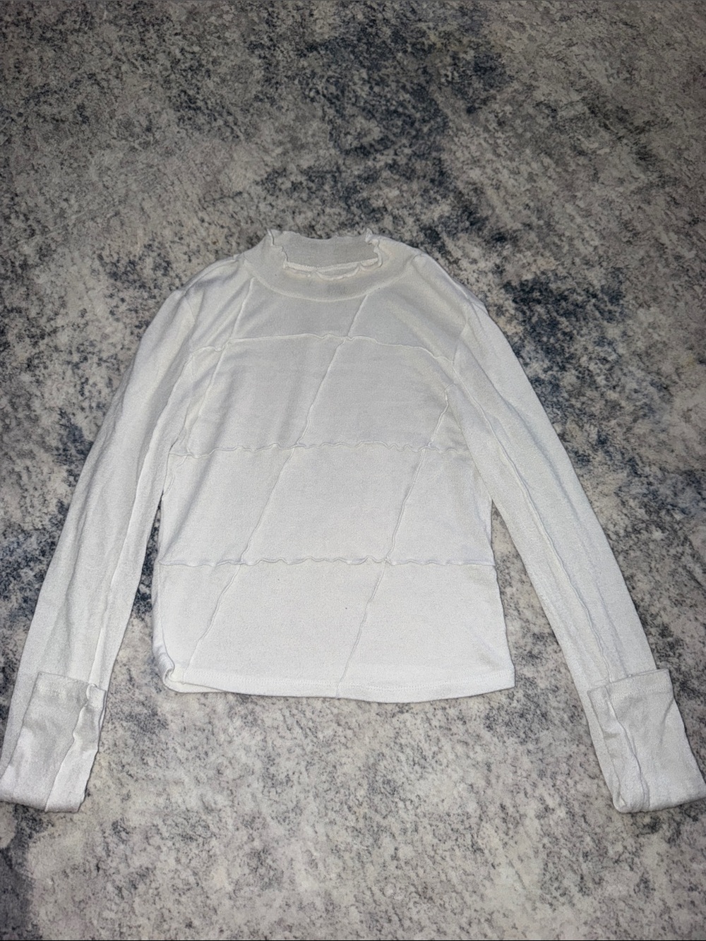 PacSun Cream Crewneck Textured Long Sleeve Sweater